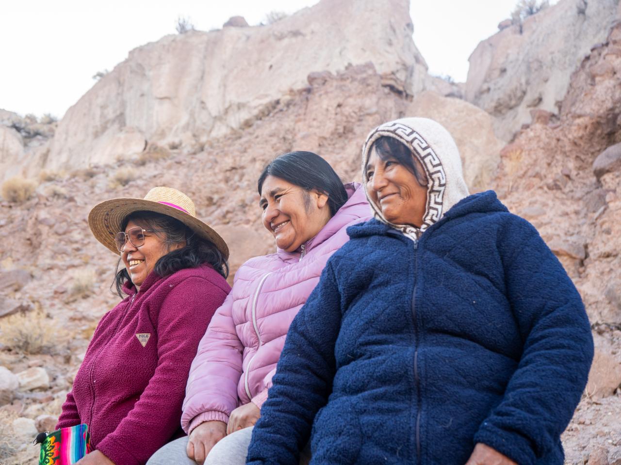 Silvia Delfina Cruz Fabián, María Cristina Tejerina Tejerina y Benita Juana Tejerina Cruz