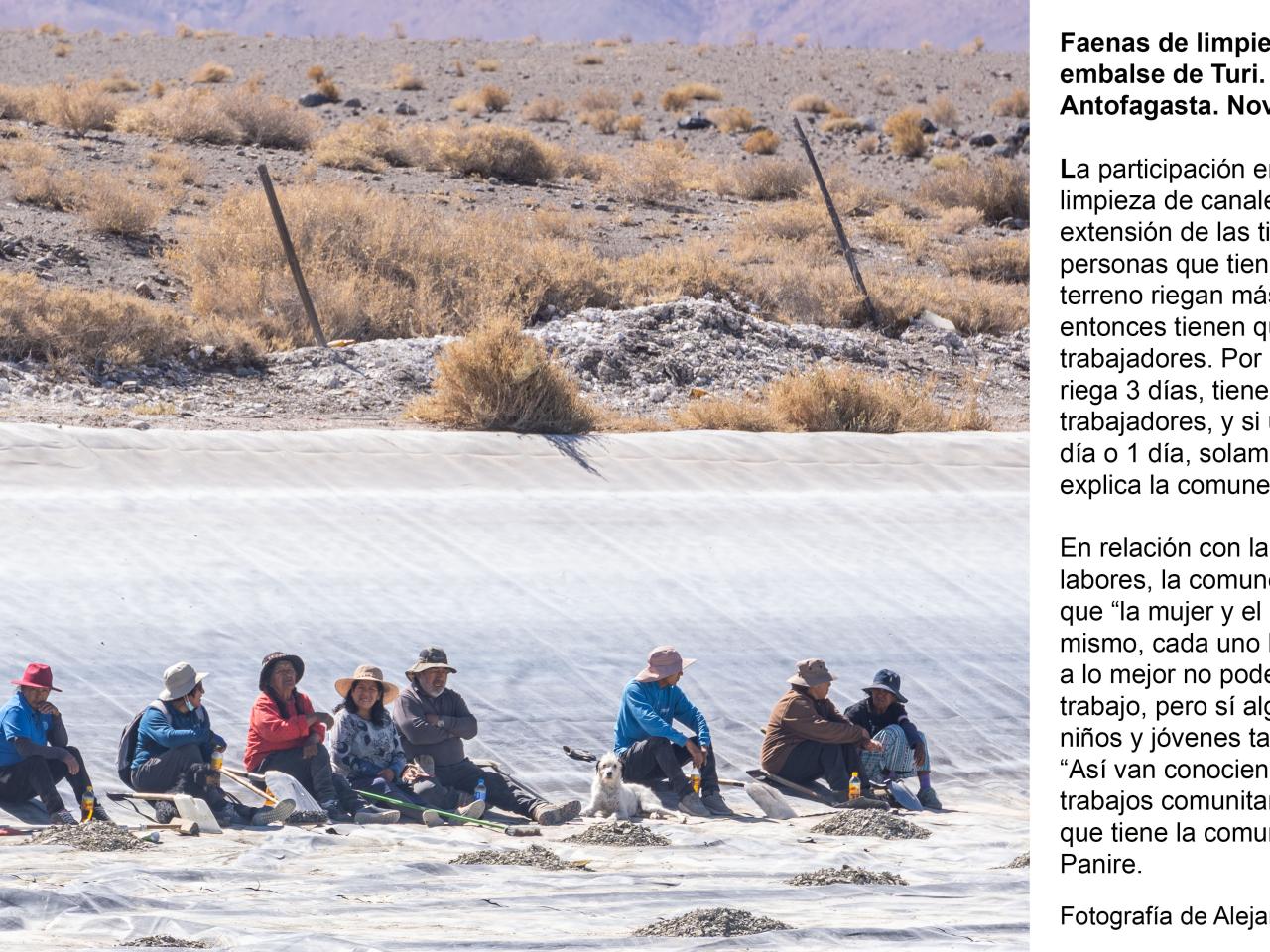 Comuneras y comuneros participando de los trabajos de mantención